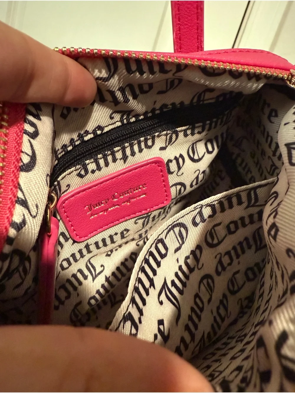 Juicy Couture Queen Of Everything Pink Velour Mini Barrel Purse Crossbody -  NWT